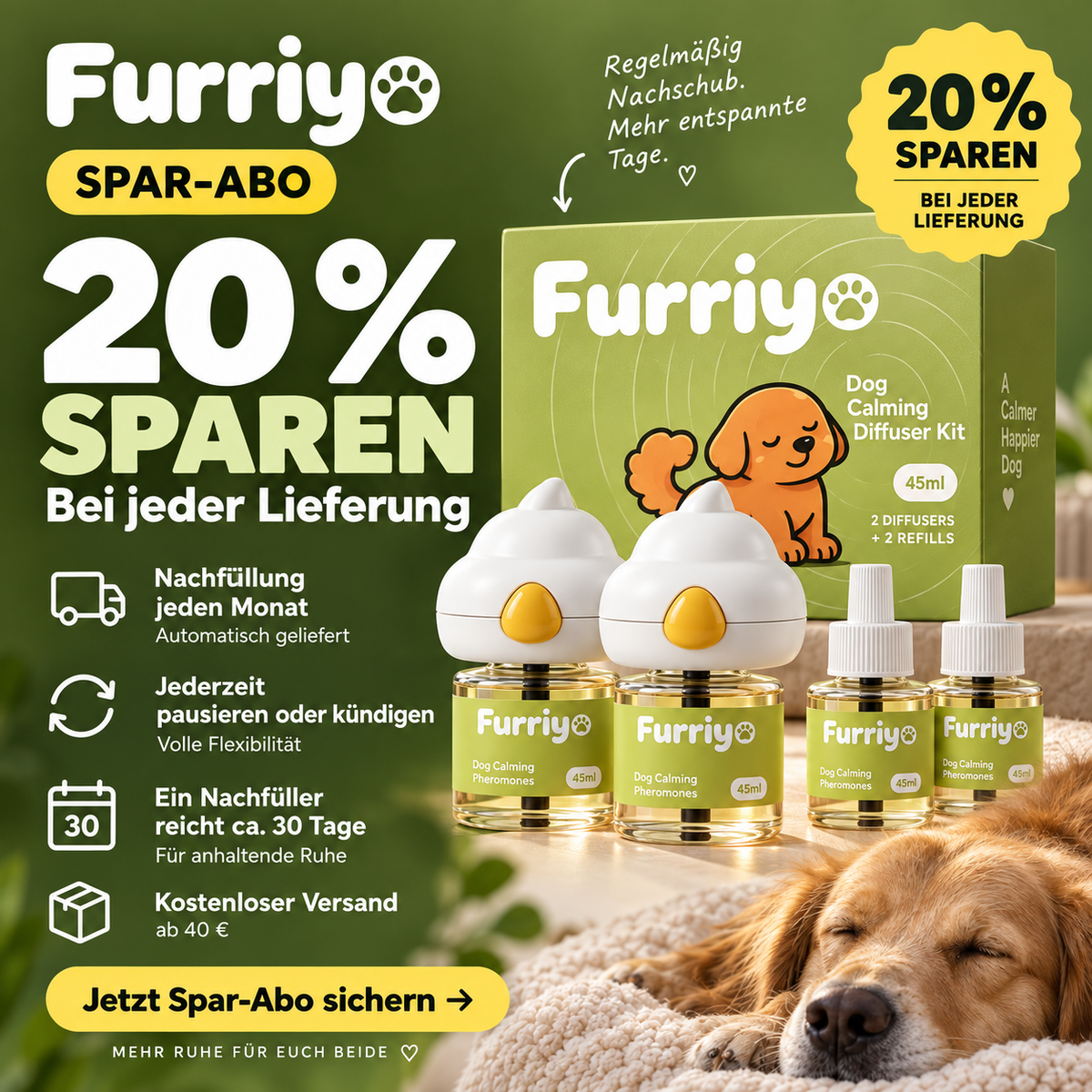 Furriyo · Beruhigender Diffusor für Hunde