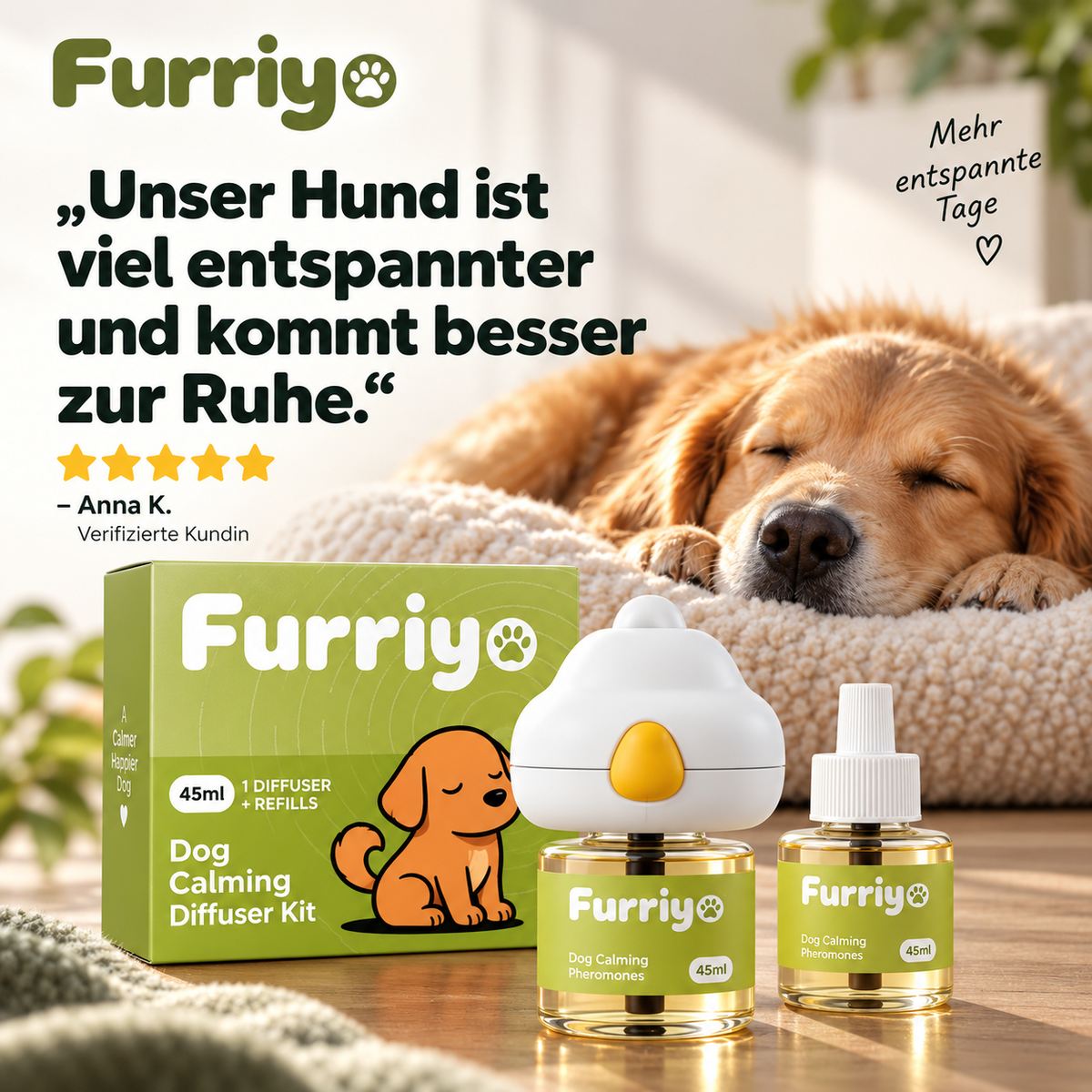Furriyo · Beruhigender Diffusor für Hunde